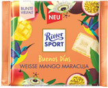 Ritter Sport Chocolate blanco relleno de crema de mango y maracuyá