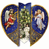 Calendario de Adviento  - Adventskalender Aufstellkalender (corazon c/angeles)