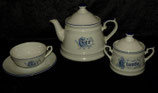 Kronester Bavaria " Omas Küche " blau weiß Teekanne Kluntje Teetasse & Untere