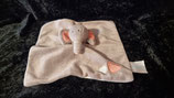 Babylove / DM  Schmusetuch  Elefant rosa grus Herzen auf Tuch