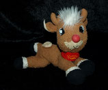 Rentier " Rudolph "mit Glocke  Frottee 1999 Tip Toys