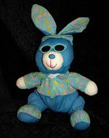 Euro Play Knautschi / Puffalump Hase mit Sonnenbrille blau