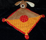 KIK Hase  Schmusetuch Punkte rot orange
