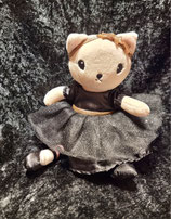 H&M Puppe Katze  mit schwarzem Glitzer  Kleid Tüll Ballerina