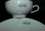 DIBBEN Porzellan Leer Leeraner Teetied Teetasse & Untere blau / weiß