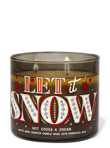 3-Dochtkerze Let it Snow-Hot Cocoa & Cream