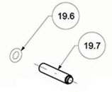 Pezzi di ricambio: (19.6) O-RING 2-008 4.47 x 1.78  C9A013 e (19.7) Perno di Disconnessione  C5F195 Beretta APX