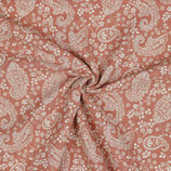 Printed Double Gauze - Paisley Blush/White - V188