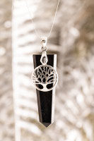 Schungit Anhänger mit Yggdrasil Charm
