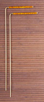 Wünschelrute, 34 cm Messing mit Kupfergriff