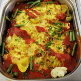 Gemüse-Lasagne mit Mozzarella und Parmesan
