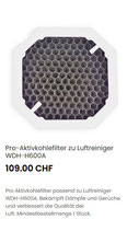Pro-Aktivkohlefilter zu Luftreiniger WDH-H600A