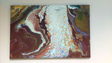 Acrylbild "Gletscher" in Pouringtechnik 60 x 40 cm