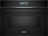 SIEMENS  iQ700, Einbau-Kompaktbackofen mit Mikrowellenfunktion, 60 x 45 cm, Schwarz, Edelstahl CM776GKB1