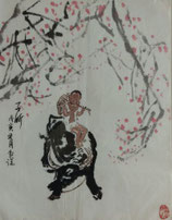Junge mit Flöte auf Büffel by Kuang Xu ink on paper (1940-1999) 1.550.00€
