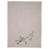 Greengate Geschirrhandtuch mit Stickerei XmasBranch pale grey