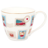 Greengate Mug Henkelbecher Teetasse X-Mas-Letter white