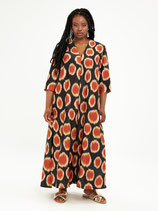 Mat fashion jurk met oranje print