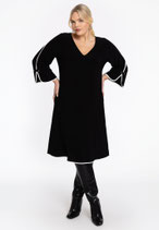 Yoek A-lijn jurk zwart/wit