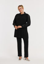 Yoek wide bottom blouse zwart