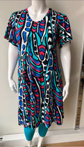 MJ Style jurk Fabienne print turquoise