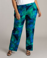 Colletta broek turquoise met print