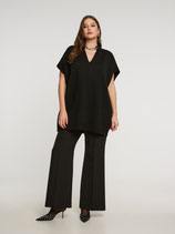 Mat fashion trui met ketting zwart