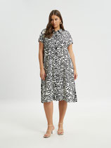 Mat Fashion doorknoop jurk wit/zwart