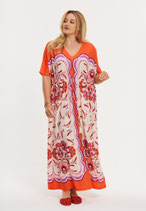 Yoek maxi jurk Flamingo