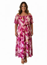 Curviss jurk Fuchsia