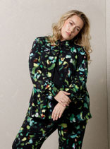 Colletta blouse zwart/groen