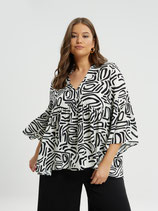 Mat Fashion tuniek/blouse zwart wit