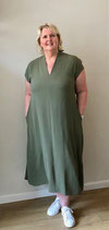 Mat Fashion A-lijn jurk khaki
