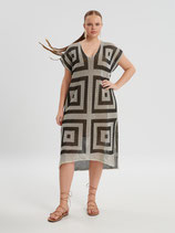 Mat Fashion jurk beige/zwart