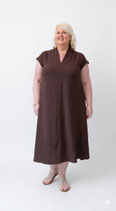 Mat fashion lange jurk bruin