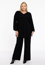Yoek wide bottom V-hals zwart Dolce