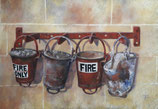 Fire buckets from Chetterley, Stoke on Trent