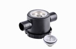 Siphon schwarz 33mm mit 2 Zugängen Ablauf Stöpsel mit Stift Rohrsystem