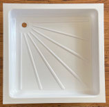 Duschwanne 58 x 58 cm Kunststoff Weiß Lilie Dusche Bad Wohnmobil