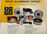 Topfset stapelbar Aluminium 9-teilig Nudelsiebdeckel Pfanne Wohnmobil