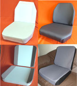 4 Schaumkerne+ 4 Sitzbezüge Stoff grau, Unimog 406- 421 Standard+ ISRI 5002