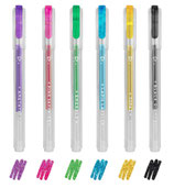 Set 6 mini penne glitter