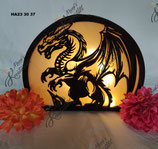 halbrundes Leuchtbild "Drache"