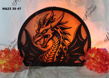 halbrundes Leuchtbild "Drache"