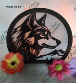 halbrundes Leuchtbild "Wolf"