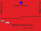 kleine Eckfläche offen 2.2 x 1.7 m Kategorie "rot" AUSVERKAUFT / SOLD OUT