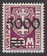 D-DZ-P-026 - Portomarken MiNr. 22 X, 23 X+25 X mit neuem Wertaufdruck - 5000 auf 50 M