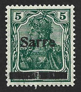D-AG-SA-004 - Marken des Deutschen Reiches mit Aufdruck "Saare" - 5 Pf