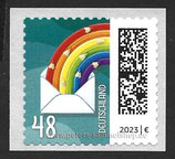 D-3743 - Welt der Briefe: Schreibstifte als Regenbogen im Brief selbstklebend - 48