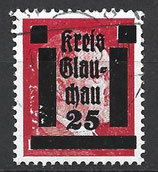 D-DL-GL-7 - Freimarken der Hitlerkopf-Ausgabe mit Aufdruck "Kreis Glauchau" + Wertangabe - 25 auf 12 Pf